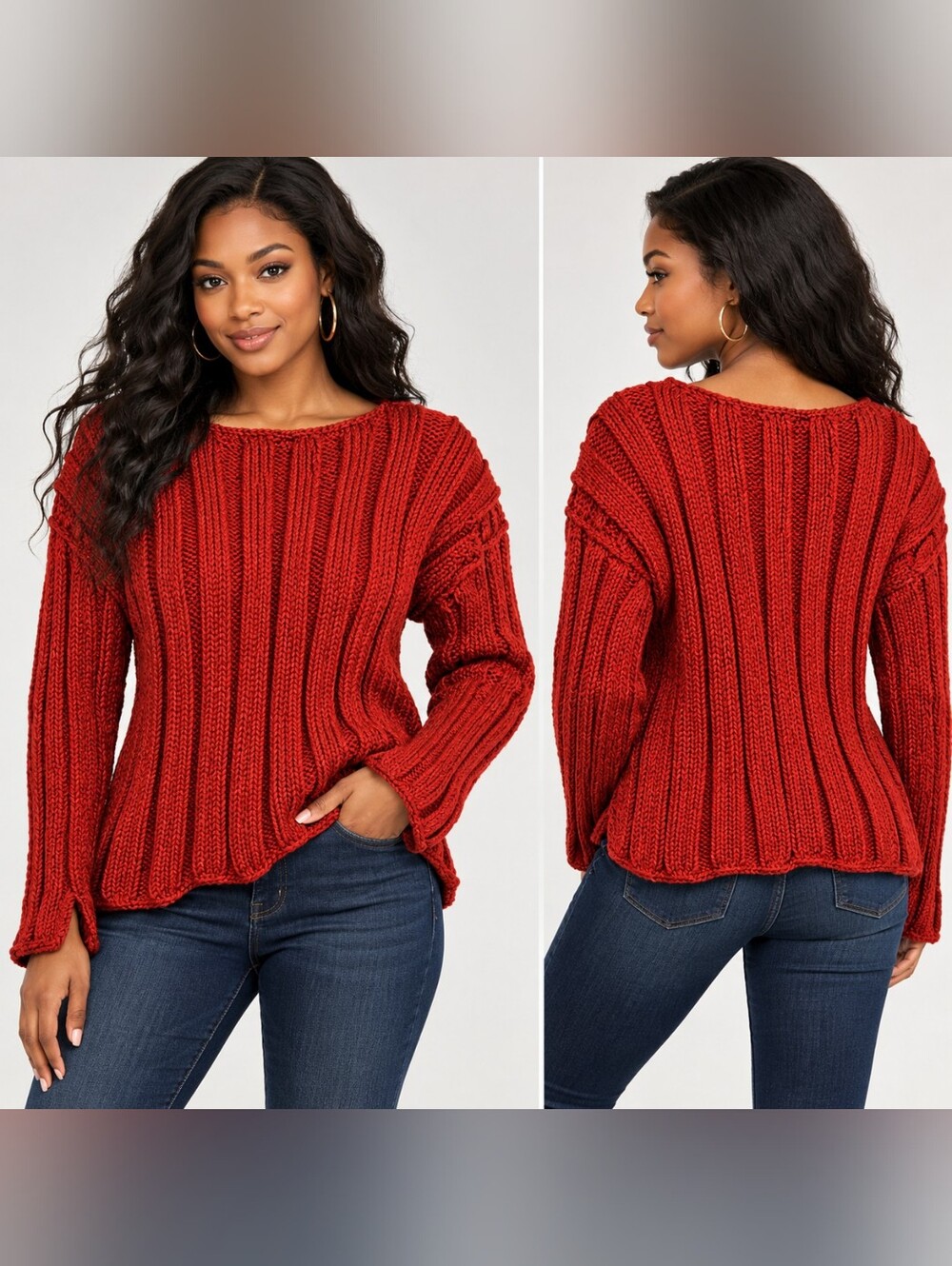 NWT Retro HandKnit Cashmere Alpaca Blend Poor Boy Sweater.